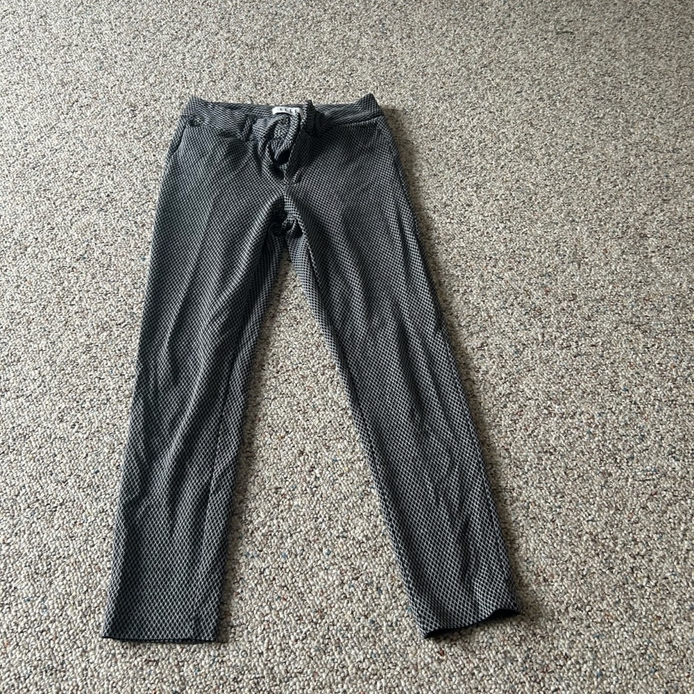 ELLE Black and White Micro-Check Dress Pants